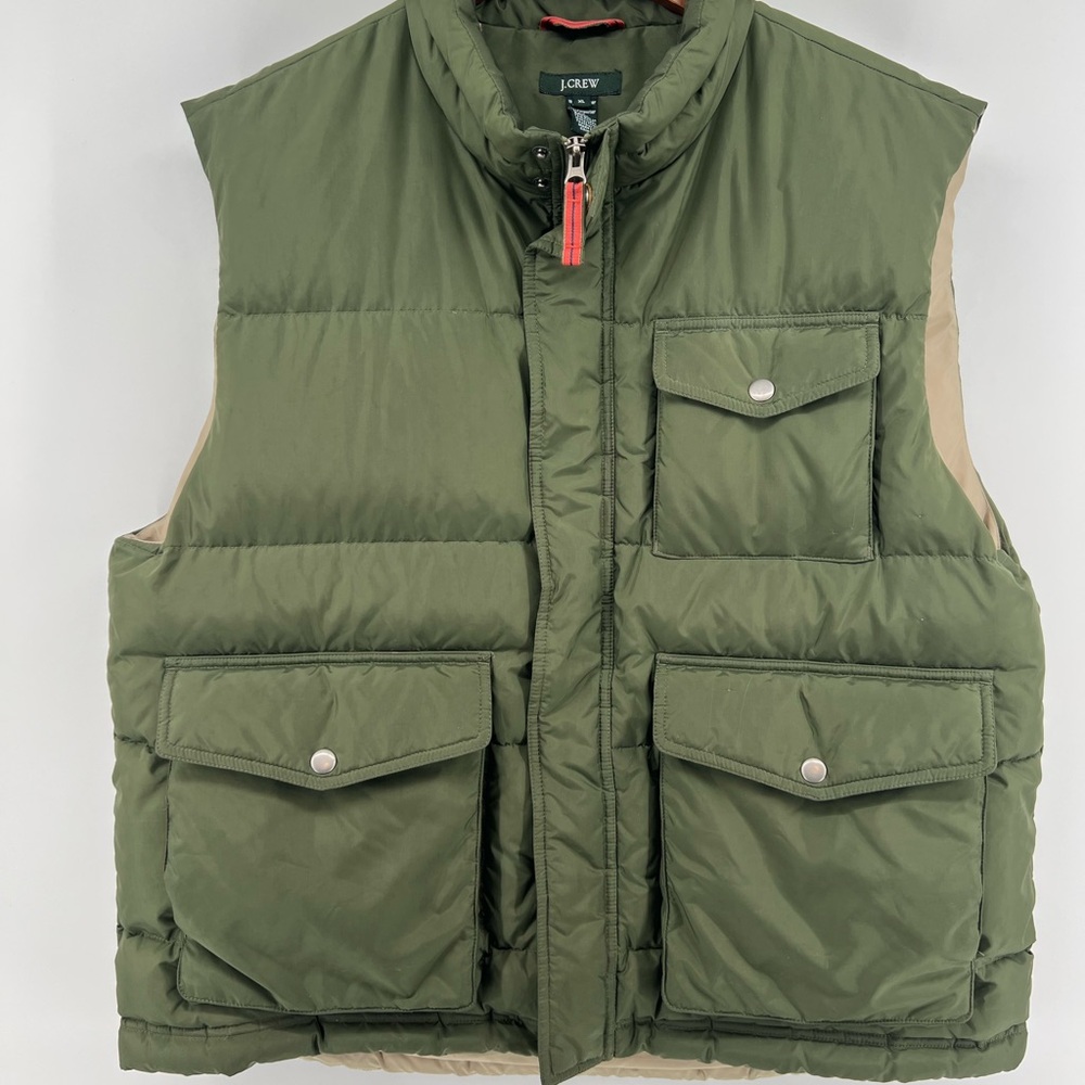 J. Crew Olive Puffer Vest for Men XL